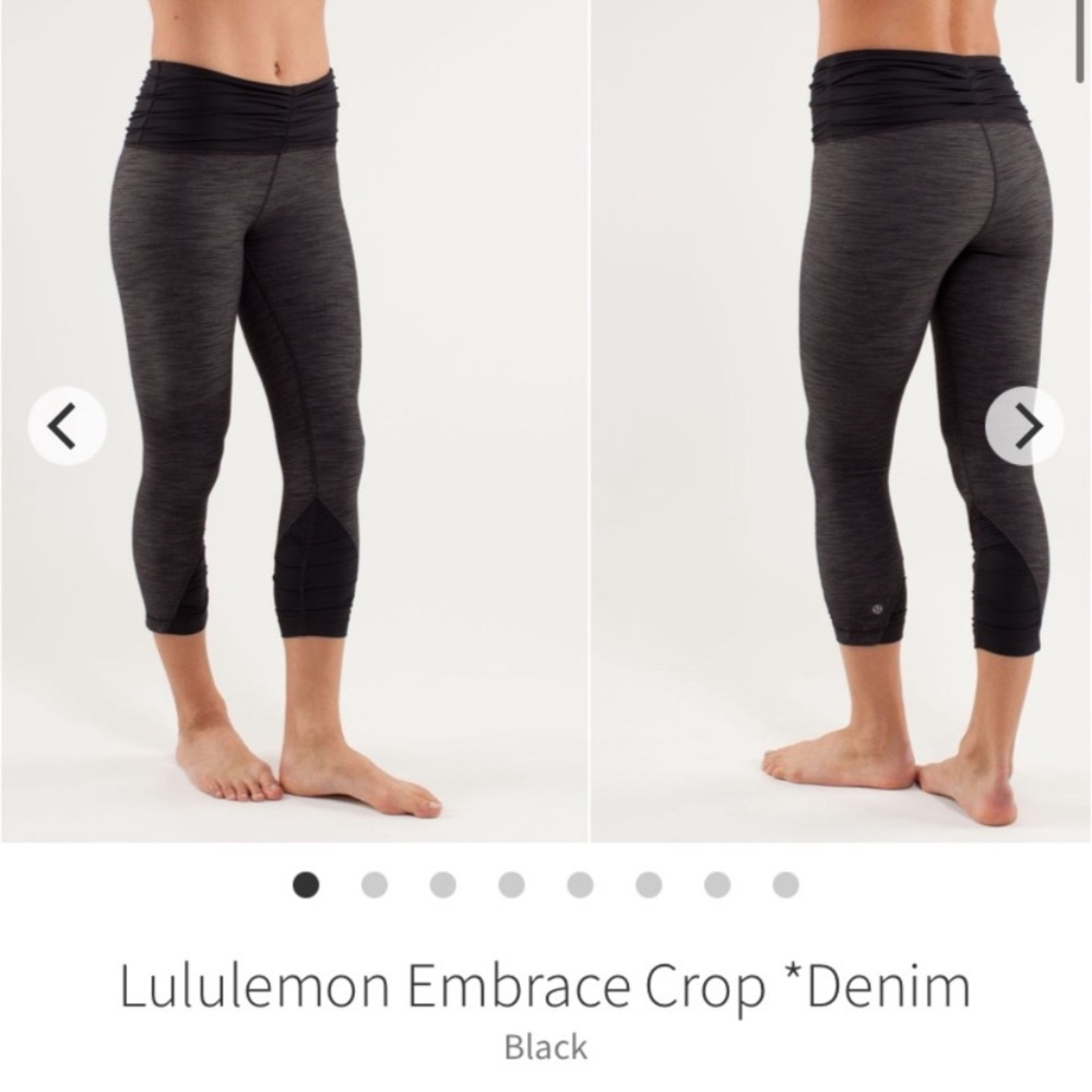 Lululemon Embrace Crop *Denim Black Capris - size 8